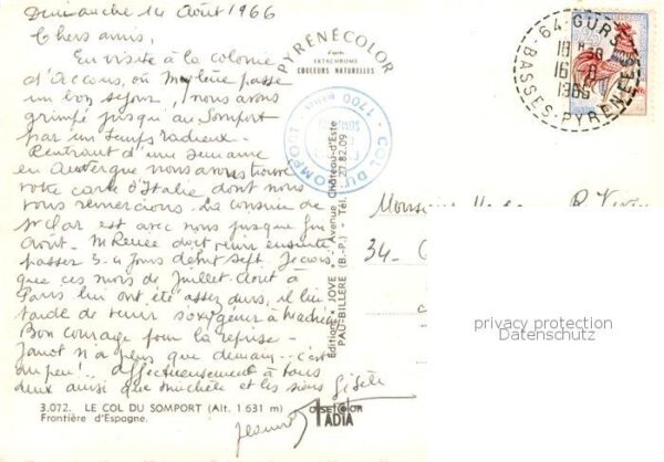 Col du Somport 64 Pyrenees-Atlantiques Frontiere d_Espagne – Bild 2