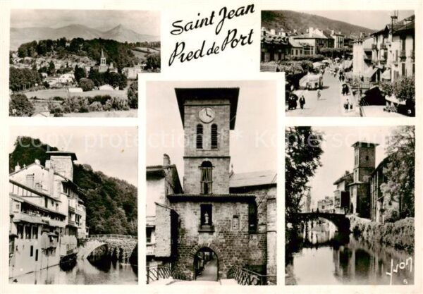St-Jean-Pied-de-Port 64 Pyrenees-Atlanti Eglise Vue generale Place Charles Boque