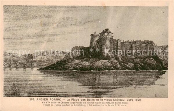 Pornic 44 La Plage des Bains et le vieux Chateau