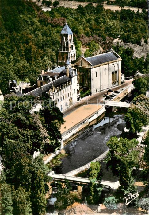 Brantome 24 Dordogne Vue aerienne sur la Dronne l’Abbaye et