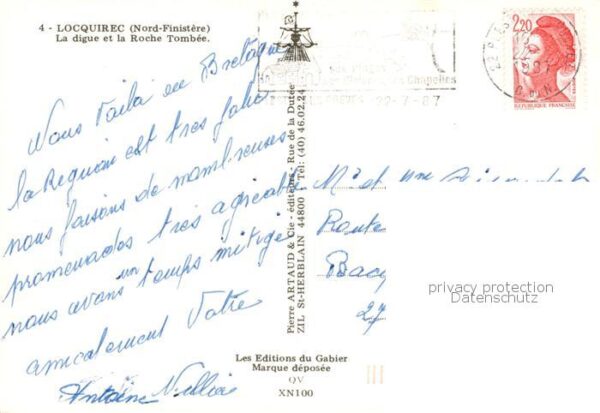 Locquirec 29 Finistere La digue et la Roche Tombee – Bild 2