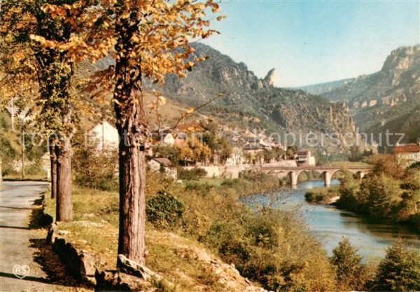 Les Vignes 48 Lozere Vue generale au fond se detachant dans