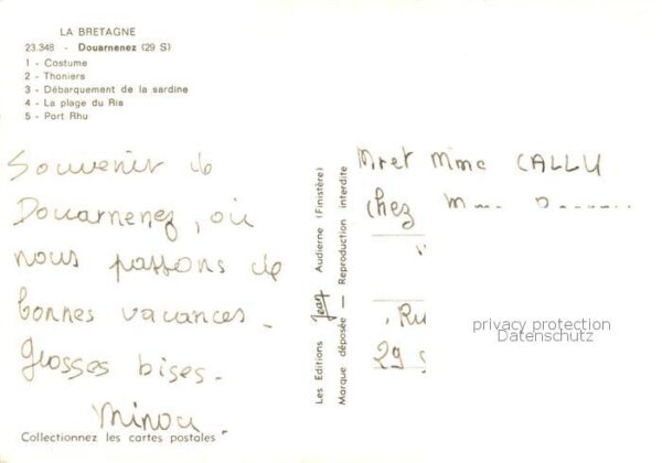 Douarnenez 29 Finistere Costume Thoniers Debarquement de la sar – Bild 2