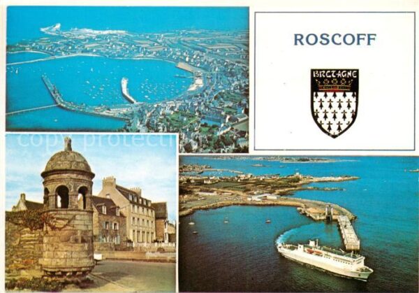 Roscoff Vue aerienne du port Tourelle de Marie