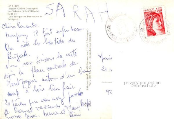 Biron Dordogne Le Chateau Une des quatre Baronnies du – Bild 2