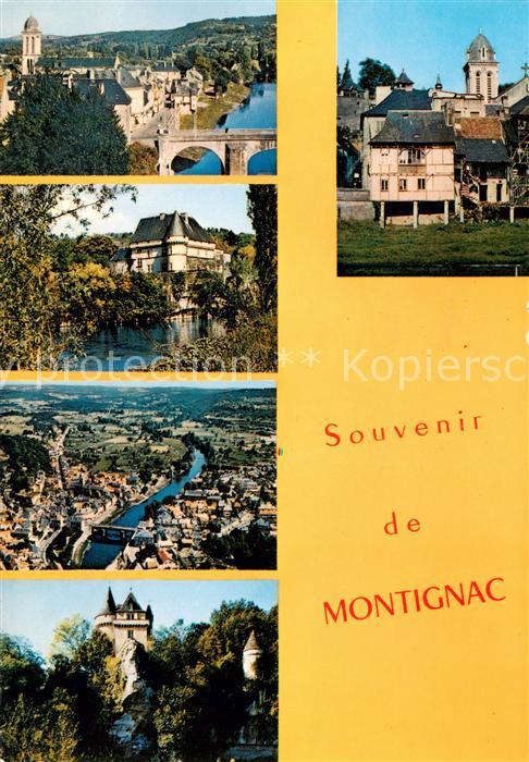 Montignac Dordogne Le Pont et l’eglise Le chateau de Losse