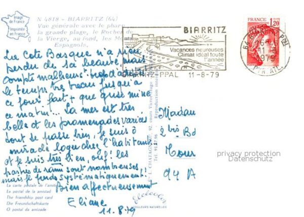 Biarritz Pyrenees Atlantiques Vue generale avec le phare la grande pl – Bild 2
