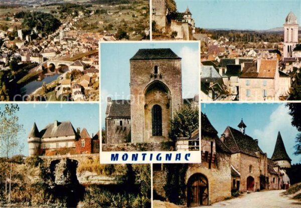 Montignac Dordogne Vue d’ensemble Le Chateau et l’Eglise S