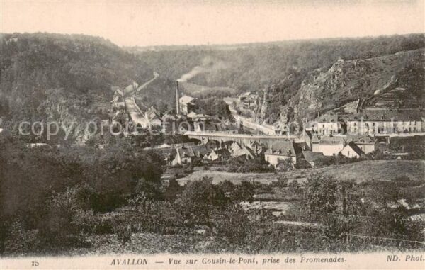 Avallon 89 Vue sur Cousin le Pont prise des Promen