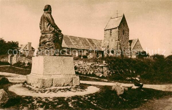 Greville-Hague Eglise et Statue ou celebre peintre JF