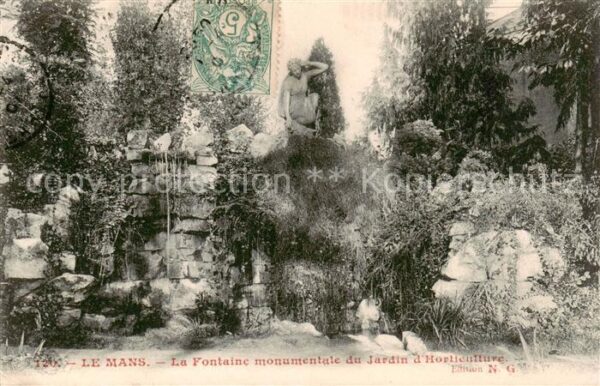 Le Mans Sarthe La Fontaine monumentale du Jardin d_Hor