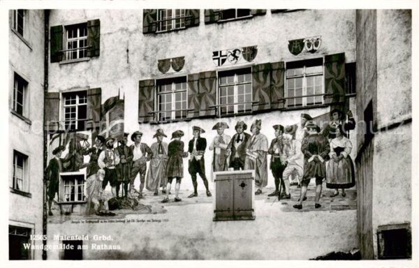 Maienfeld GR Wandgemälde am Rathaus