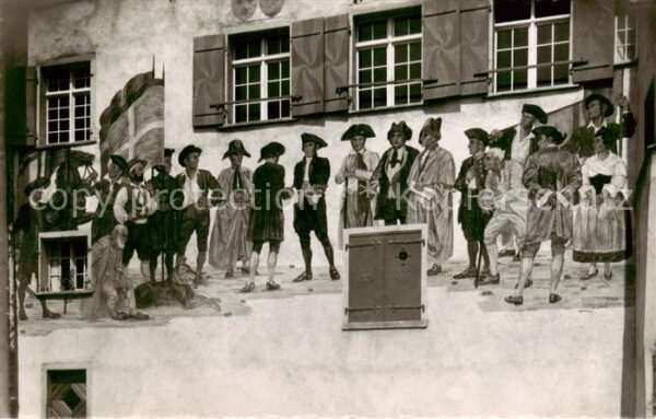 Maienfeld GR Wandgemälde am Rathaus