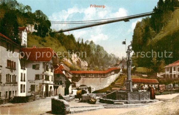 Fribourg FR Ortspartie mit Brücke