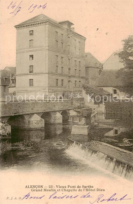 Alencon 61 Vieux Pont de Sarthe Grand Moulin et Ch