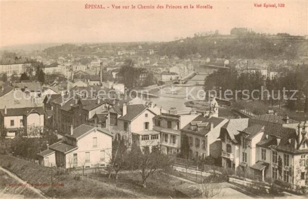 Epinal 88 Vosges Vue sur le Chemin des Princes et la Mos