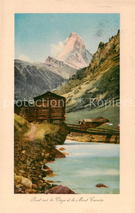 Zermatt VS Pont sur la Viege et le Mont Cervin