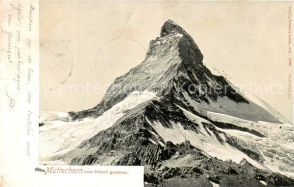 Matterhorn Mont Cervin 4478m VS Blick vom Hörnli
