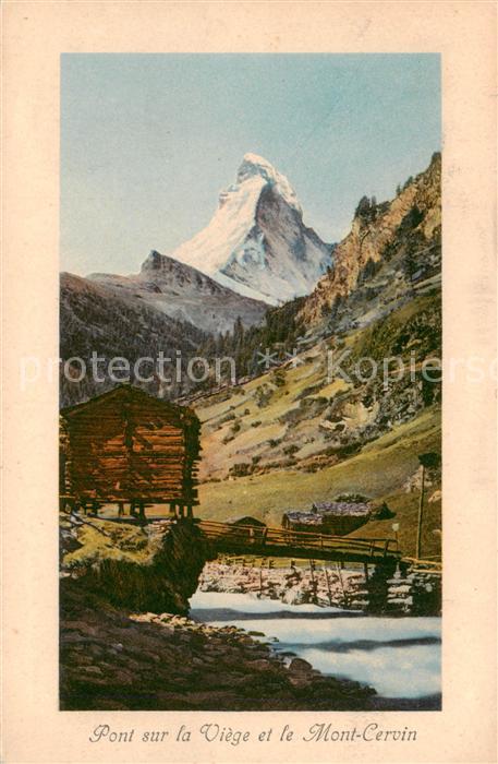 Zermatt VS Pont sur la Viege et le Mont Cervin Fel