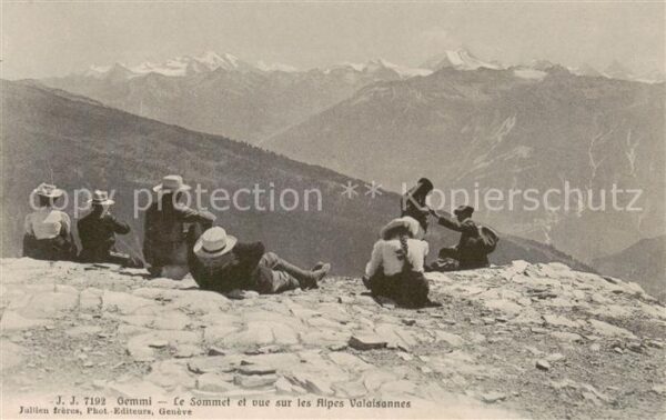 Gemmi VS Le Sommet et vue sur les Alpes Valaisan