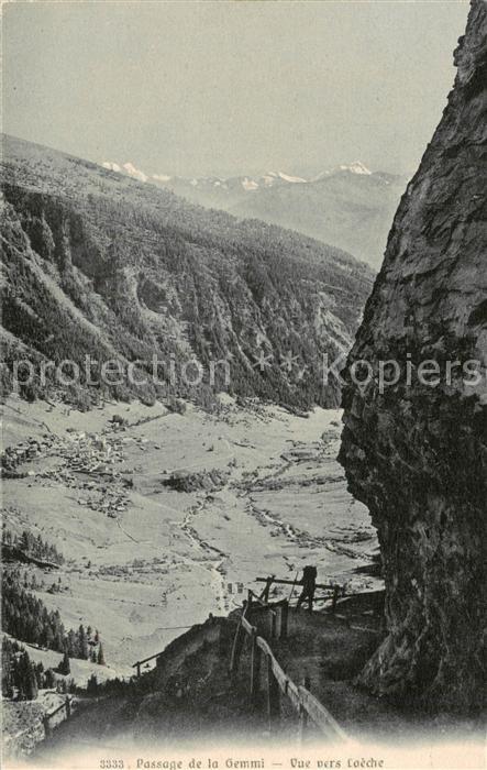 Gemmi VS Passage de la Gemmi Vue vers Loeche