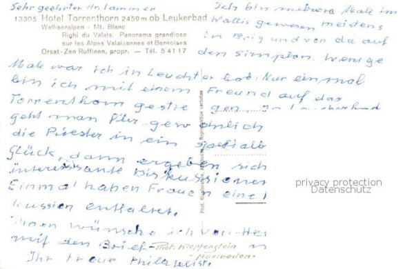 Leukerbad Loueche-les-Bains VS Hotel Torrenthorn Walliser Alpen Mt Bla – Bild 2
