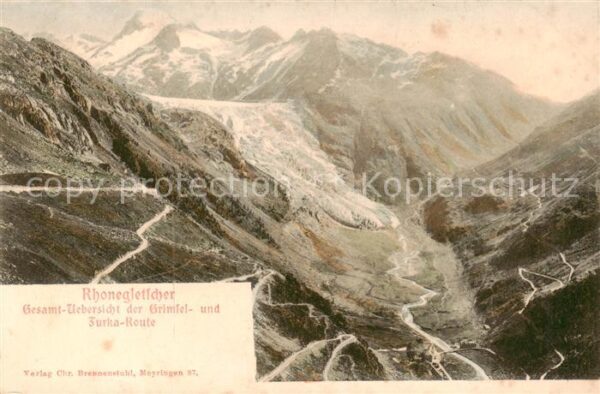 Rhonegletscher Glacier du Rhone VS Gesamt Übersicht der Grimsel und Furka