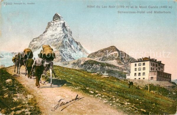 Zermatt VS Hotel du Lac Noir et le Mont Cervin