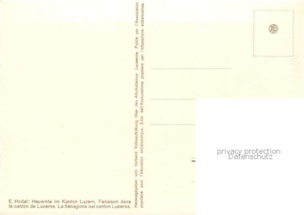 Luzern  LU Heuernte E. Hodel Künstlerkarte – Bild 2
