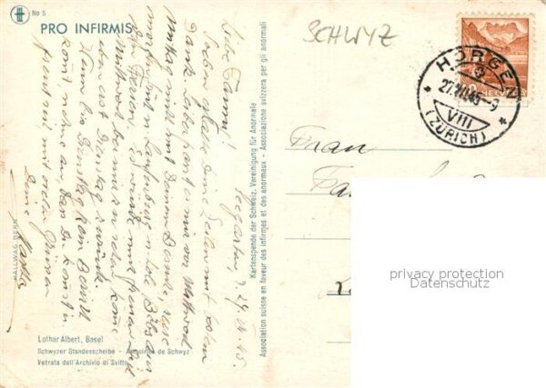 Schwyz SZ Schwyzer Standesscheibe Lothar Albert K – Bild 2