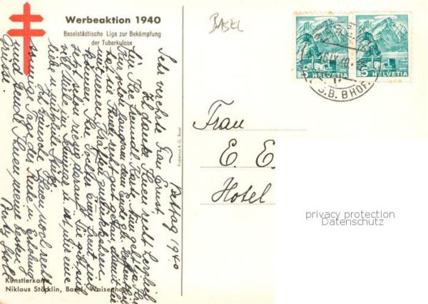 Basel BS Waisenhaus Niklaus Stöcklin Künstlerkar – Bild 2