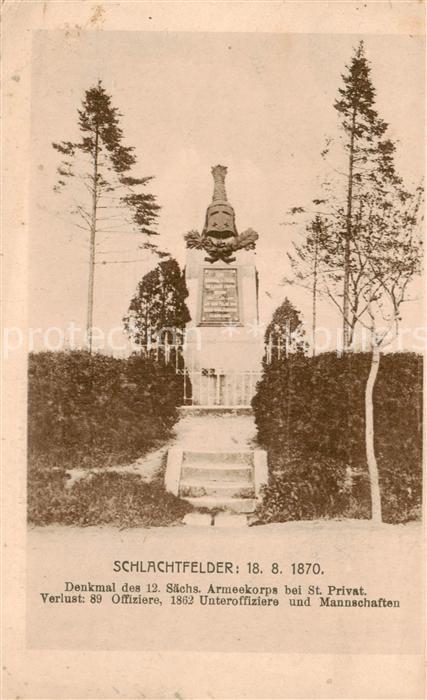 St-Privat-la-Montagne 57 Moselle Denkmal des 12 Sächs Armeekorps