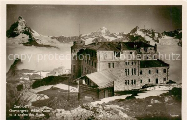 Zermatt VS Gornergrat Hotel Kulm et la chaine des