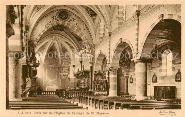 St Maurice  Valais VS Interieur de l’Eglise de l’abbaye de St