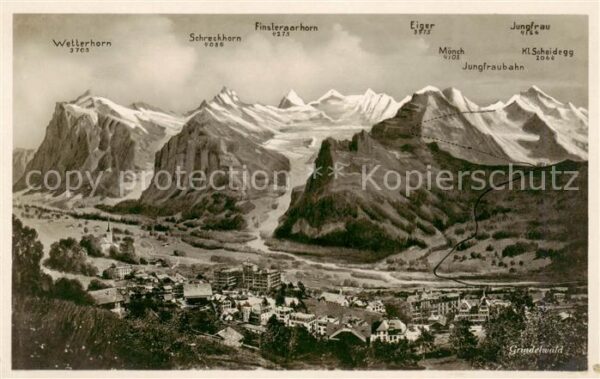Grindelwald mit Wetterhorn Schreckhorn Finsteraarho