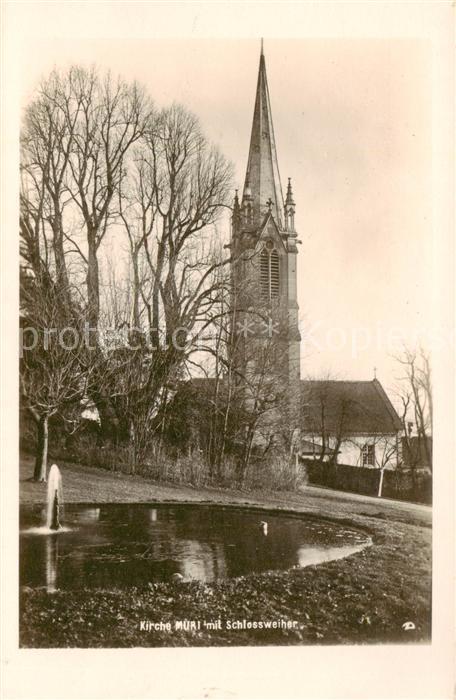 Muri BE Kirche mit Schlossweiher