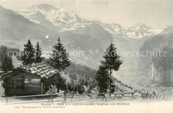 Wengen  BE Blick ins Lauterbrunnental mit Jungfrau