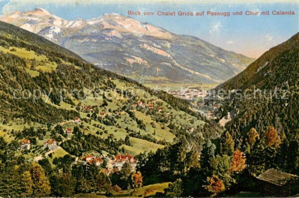 Passugg GR und Chur mit Calanda Blick vom Chalet G