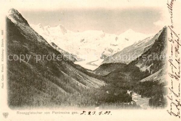 Roseggletscher Sellagruppe GR Blick von Pontresina