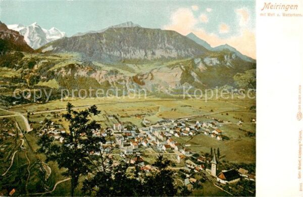 Meiringen BE Panorama mit Well und Wetterhorn