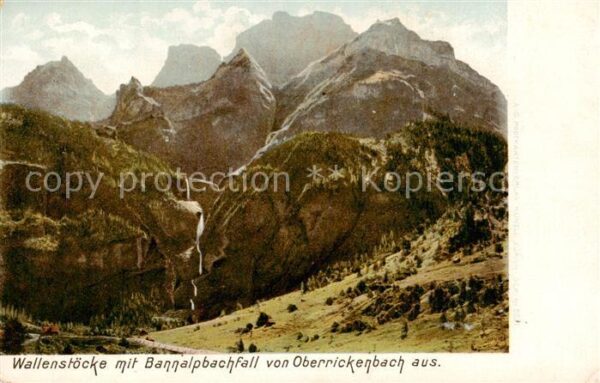 Oberrickenbach NW Blick auf Wallenstöcke mit Bannalpbachf