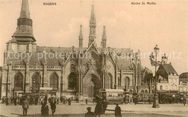 Roubaix 59 Nord Kirche St Martin Feldpostkarte