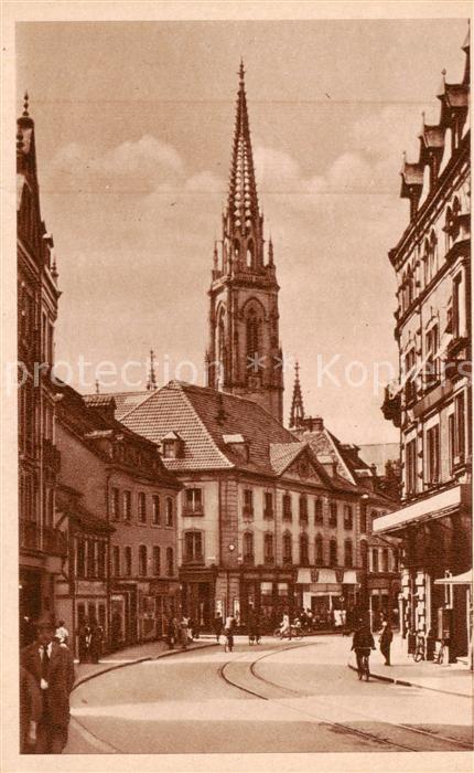 Mulhouse Muehlhausen 68 Alsace Ortspartie mit Kirche