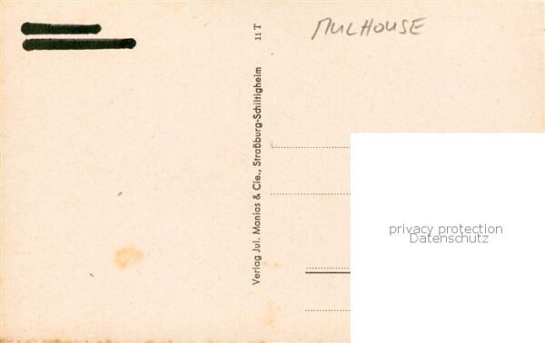 Mulhouse Muehlhausen 68 Alsace Ortspartie mit Kirche – Bild 2
