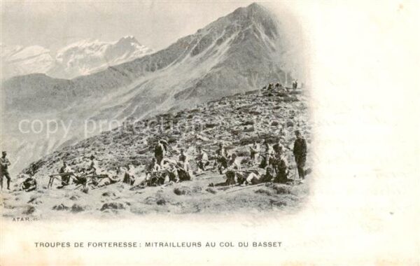 Valais Wallis Kanton Troupes de Forteresse Mitrailleurs au C