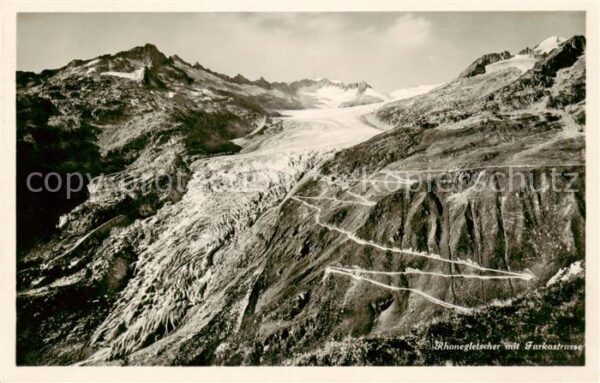Rhonegletscher Glacier du Rhone VS mit Furkastrasse