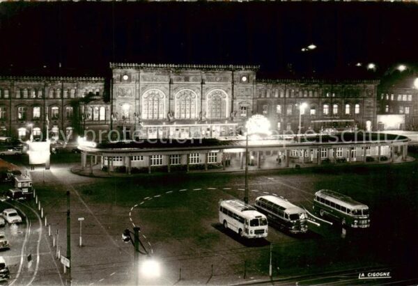 Strasbourg 67 Alsace La Gare la nuit