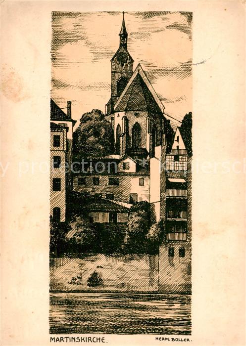 Alt Basel BS Martinskirche Federzeichnung