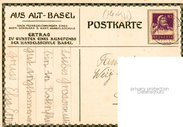 Alt Basel BS Martinskirche Federzeichnung – Bild 2