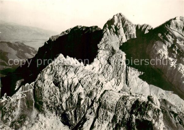 Saentis 2504m AR Route Tierwies Fliegeraufnahme
